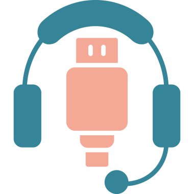 Kulaklık. Web simgesi basit illüstrasyon