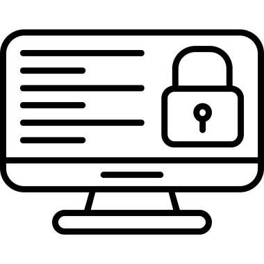 internet güvenlik vektörü ince çizgi simgesi