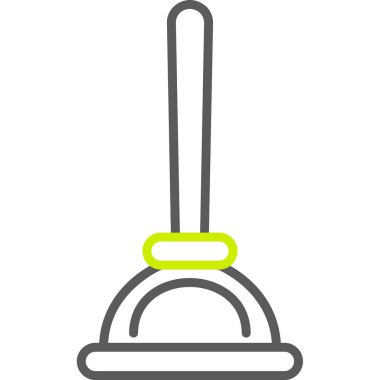 Beyaz arkaplanda yeşil süpürge, illüstrasyon, vektör.