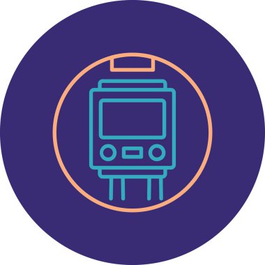 benzersiz tren vektör çizgisi simgesi