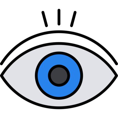 Beyaz arkaplanda göz simgesi, vektör illüstrasyon tasarımı