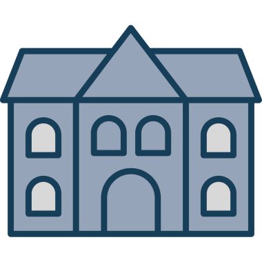 Bina. Web simgesi basit illüstrasyon