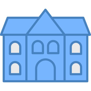 Bina. Web simgesi basit illüstrasyon