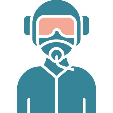 Maske takan bir adamın vektör çizimi