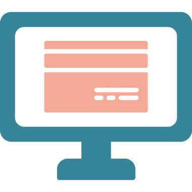 Monitör. Web simgesi basit illüstrasyon