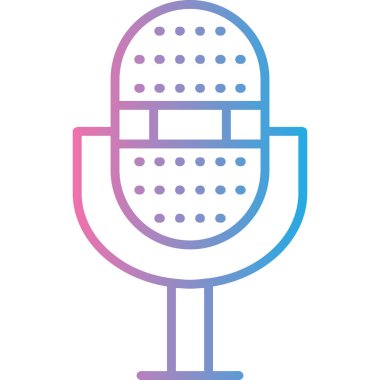 Mikrofon. Web simgesi basit illüstrasyon