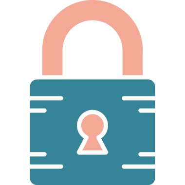 Asma kilit. Web simgesi basit illüstrasyon