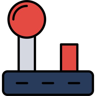 Bir karikatür ve kırmızı ve mavi paletin vektör çizimi