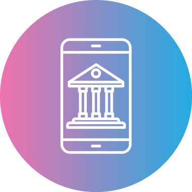 Benzersiz banka vektör çizgisi simgesi