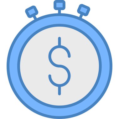 Para dolar para birimi simgesi doldurulmuş ana hat biçiminde