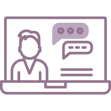online toplantı renk ikonu vektör illüstrasyon işareti