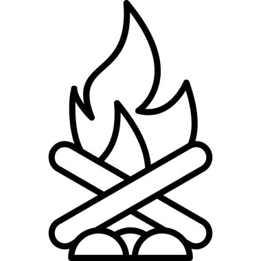 yanan şenlik ateşi simgesi