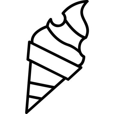 Dondurma konisi ikonu. Beyaz arkaplanda izole edilmiş web tasarımı için ana koni buz konisi vektör simgesi
