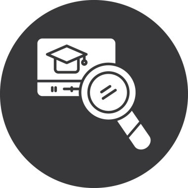 Eğitim ve öğrenme çizgisi simgesi, eğitim konsepti, eğitim ve büyüteç beyaz arkaplan üzerine kitap, cep telefonu için okul tabelası simgesi