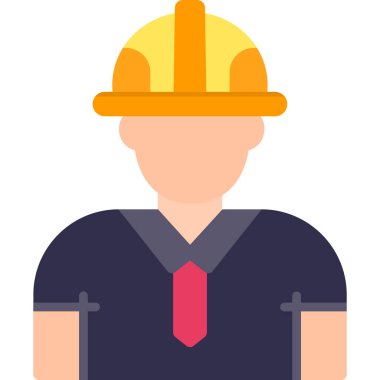 İnşaat işçisi düz simgesi