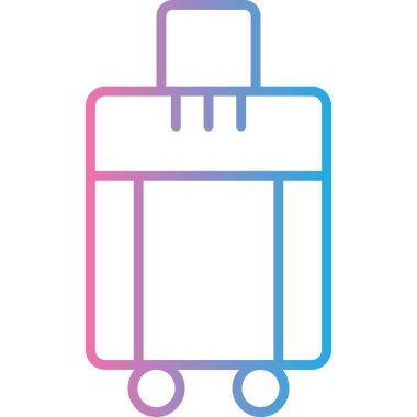 Bavul. Web simgesi basit illüstrasyon