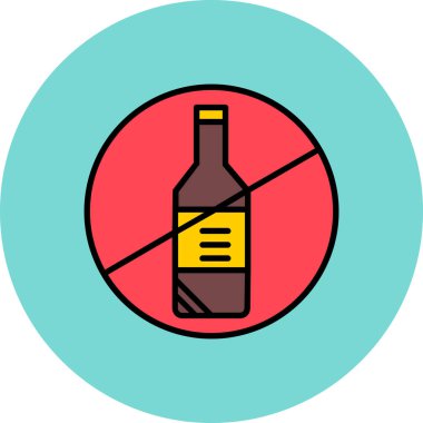 Alkol yok. Web simgesi basit illüstrasyon