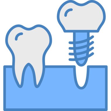 Diş ikonu. Web için dişçi vektör simgelerinin özet çizimi