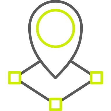 gps konum haritası simgesi doldurulmuş dış hat biçimi