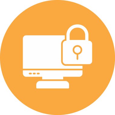 bilgisayar kilidi ikon vektör illüstrasyonu