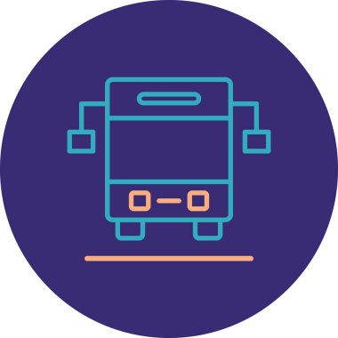 otobüs simge vektör çizim