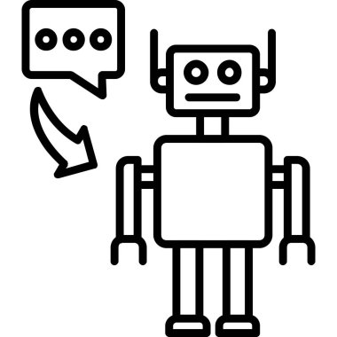 Konuşma kabarcığı vektör çizimine sahip robot