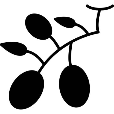 Ana hatlarıyla kiraz meyvesi ikonu