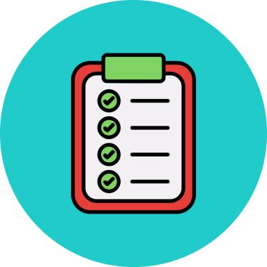 Kontrol listesi vektör simgesi modern basit illüstrasyon