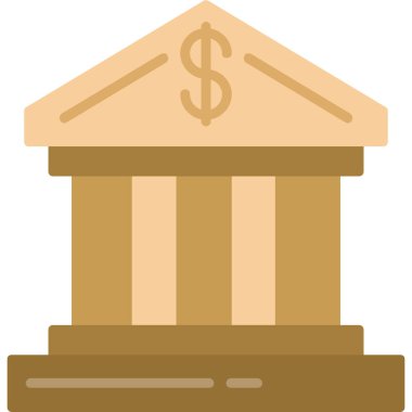 Banka binası simgesi vektör illüstrasyonu