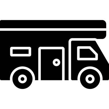 Van ikonu. Web için Van vektör simgesinin basit illüstrasyonu