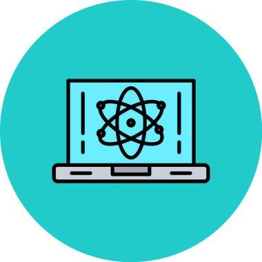 Bir dizüstü bilgisayar simgesinin vektör illüstrasyonu