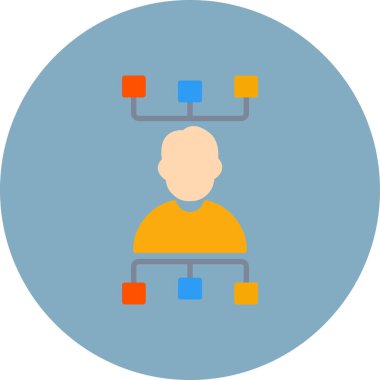 İnsan ikonunun vektör çizimi. düz tasarım biçimi.