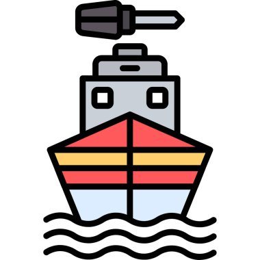 Gemi. Web simgesi basit illüstrasyon