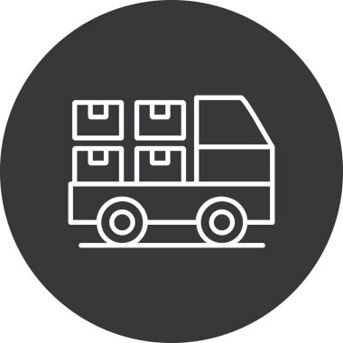 dağıtım kamyonu ikonu vektör çizimi