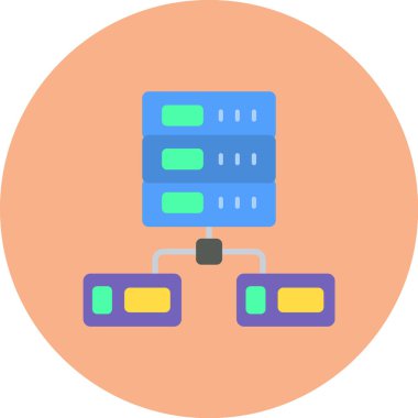 ağ simgesi, vektör illüstrasyonu, sunucu