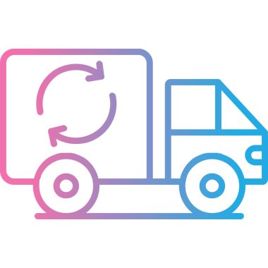 Kutu simgesi, vektör illüstrasyonlu kamyon