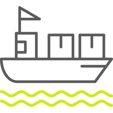 Gemi simgesi. Web için tekne vektör simgesinin özet çizimi