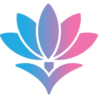 Nilüfer çiçeği logosu, basit düz tasarım