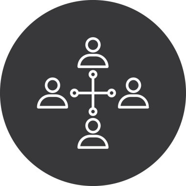 iş adamları grubu, basit çizgi vektör illüstrasyonu