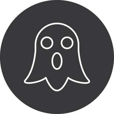 Moda tarzında izole edilmiş korkunç hayalet simgesi