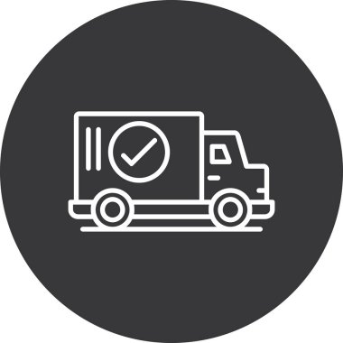 kamyon düz vektör simgesi