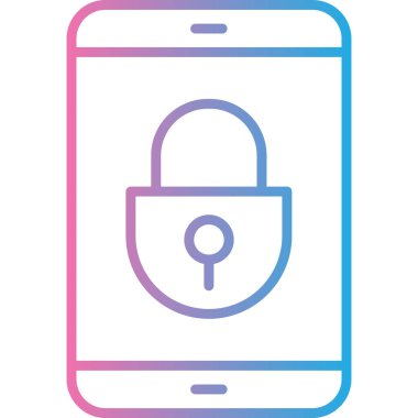 akıllı telefon kilidi ikon vektör illüstrasyonu