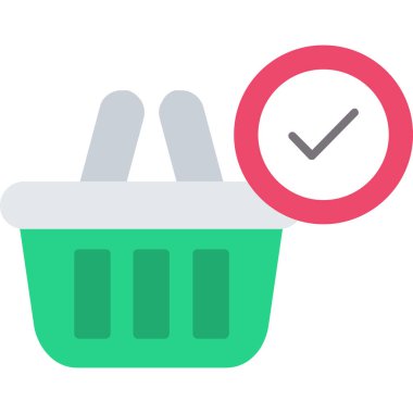 Yiyecek ikonu vektör illüstrasyonlu sepet