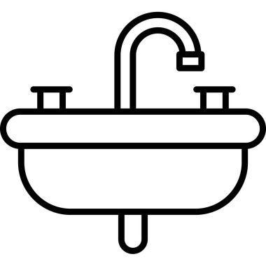 banyo havzası vektör çizgisi simgesi