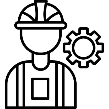 Mühendis adam işçi simgesi, taslak biçimi