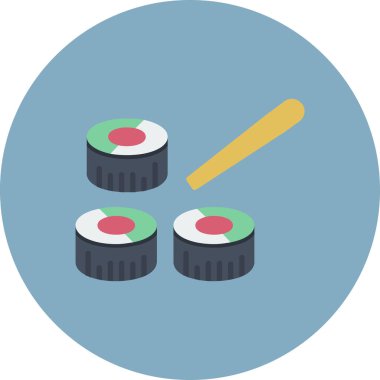 Suşi düz vektör simgesi