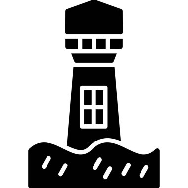 deniz feneri ikonu vektör illüstrasyonu