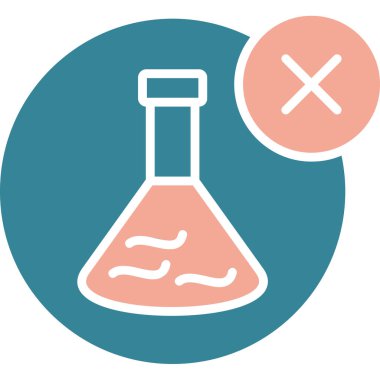 Test tübü vektör simgesi. biçim iki renkli düz sembol, pembe ve gri renkler, yuvarlak açılar, beyaz arkaplan