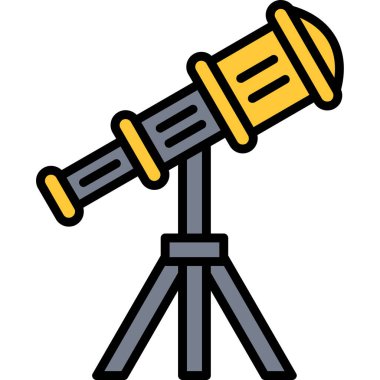 Teleskop. Web simgesi basit illüstrasyon