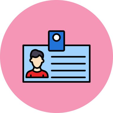 Kimlik kartı. Web simgesi basit illüstrasyon